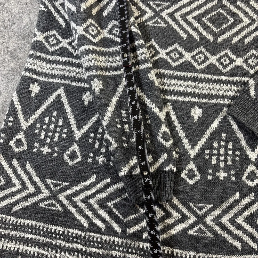 Hollister Sweater Dress Women's Medium Gray & White Geometric Tribal Fair Isle